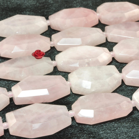 YesBeads natural Rose quartz pink gemstone faceted nugget slab slices beads jewelry making