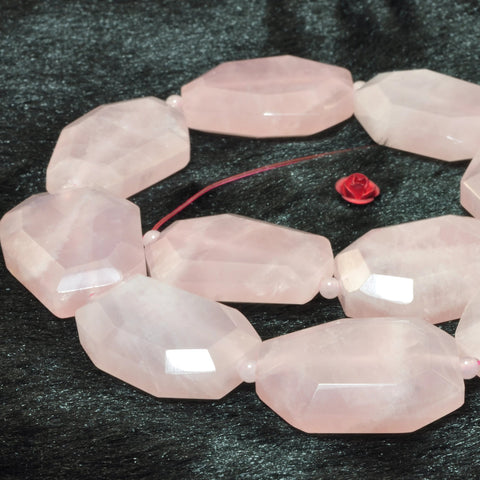 YesBeads natural Rose quartz pink gemstone faceted nugget slab slices beads jewelry making