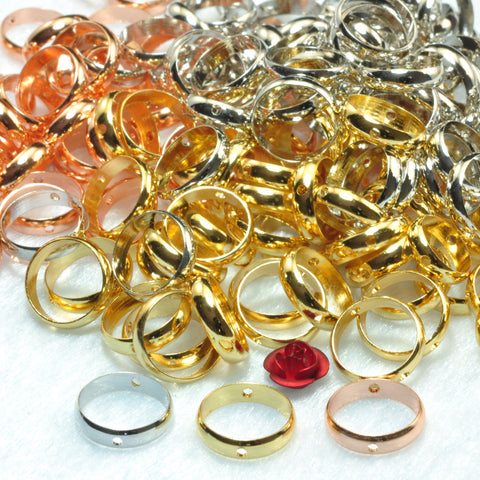 YesBeads 100pcs Copper Ring Spacers smooth beads frame donut wholesale jewelry findings supplies