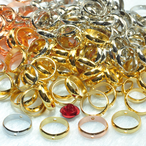 YesBeads 100pcs Copper Ring Spacers smooth beads frame donut wholesale jewelry findings supplies