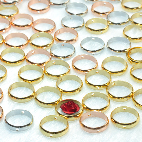 YesBeads 100pcs Copper Ring Spacers smooth beads frame donut wholesale jewelry findings supplies