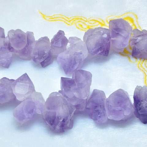 YesBeads 15 inches of Natural Amethyst matte Rough Nugget Chunks beads gemstone wholesale pendant diy stuff