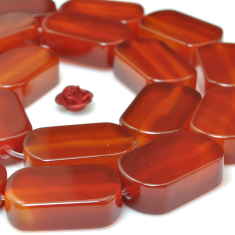 YesBeads Natural Carnelian smooth flat rectangle beads wholesale gemstone jewelry 15"