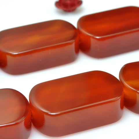 YesBeads Natural Carnelian smooth flat rectangle beads wholesale gemstone jewelry 15"