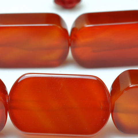 YesBeads Natural Carnelian smooth flat rectangle beads wholesale gemstone jewelry 15"