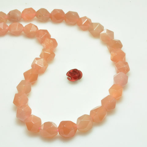 Natural sunstone star cut faceted nugget beads loose gemstone wholesale jewelry making bracelet diy stuff