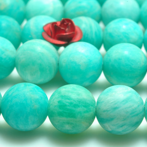 atural green Amazonite gemstone matte round loose beads wholesale gemstone jewelry making bracelet necklace diy
