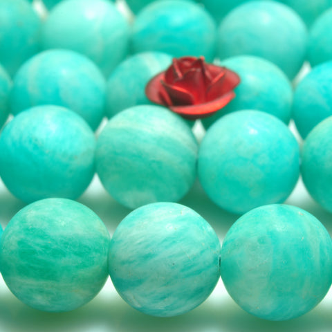 atural green Amazonite gemstone matte round loose beads wholesale gemstone jewelry making bracelet necklace diy