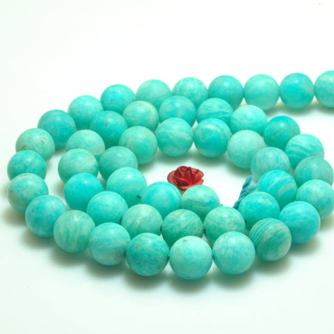 atural green Amazonite gemstone matte round loose beads wholesale gemstone jewelry making bracelet necklace diy