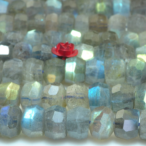 YesBeads Natural Labradorite gemstone faceted rondelle loose beads wholesale jewelry 15"