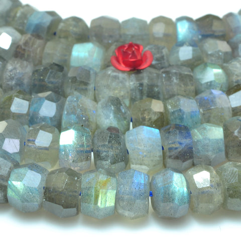 YesBeads Natural Labradorite gemstone faceted rondelle loose beads wholesale jewelry 15"
