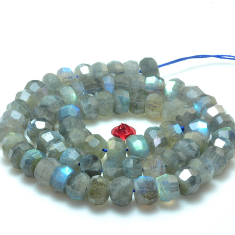 YesBeads Natural Labradorite gemstone faceted rondelle loose beads wholesale jewelry 15"