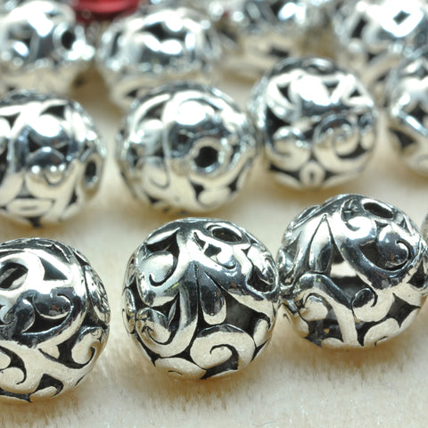 YesBeads Antique silver plated metal round spacers connector beads wholesale spacer findings
