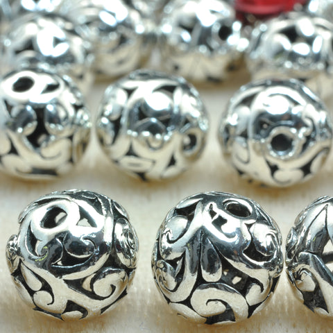 YesBeads Antique silver plated metal round spacers connector beads wholesale spacer findings