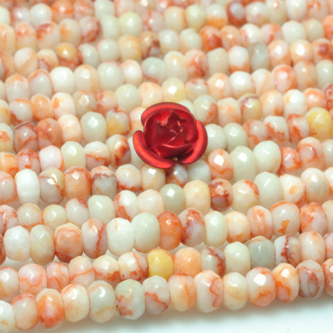 YesBeads natural red spider web jasper faceted rondelle loose beads gemstone wholesale 2x4mm