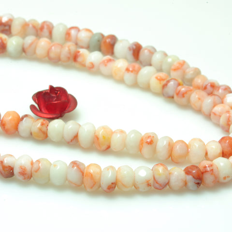 YesBeads natural red spider web jasper faceted rondelle loose beads gemstone wholesale 2x4mm