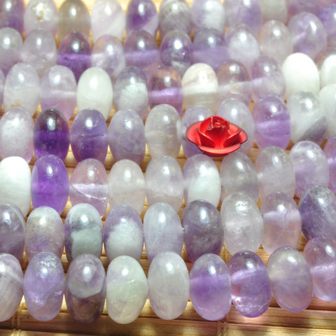 YesBeads natural dog tooth Amethyst smooth rondelle loose beads wholesale gemstone 5x8mm
