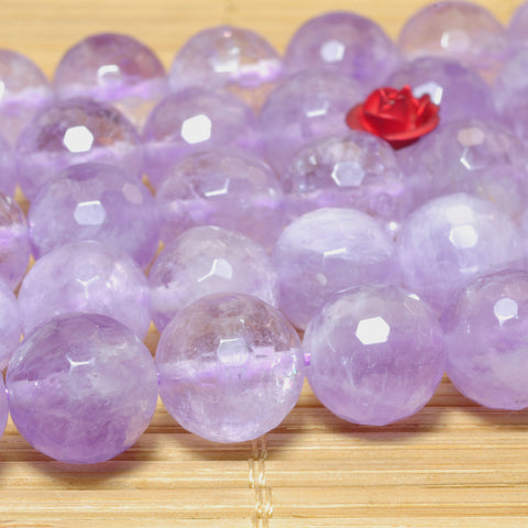 YesBeads Natural Purple Jade faceted round beads lavender jade whoelsale gemstone jewerly 6mm-12mm 15"