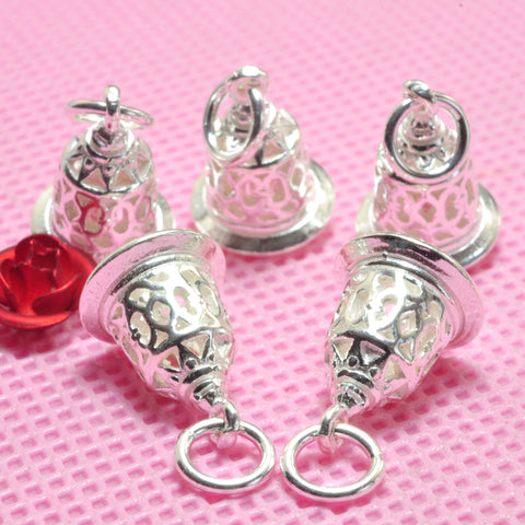 YesBeads 925 sterling silver Christmas bell charms pendant beads wholesale jewelry findings