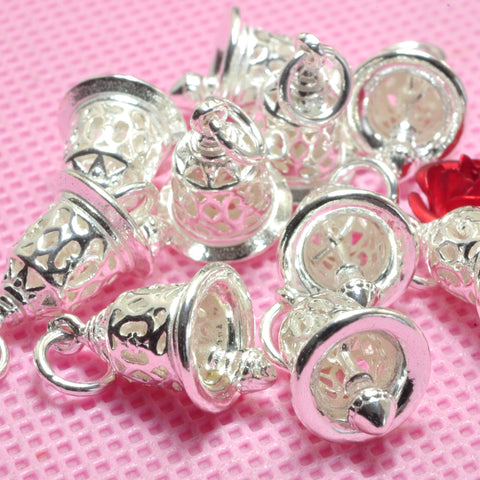 YesBeads 925 sterling silver Christmas bell charms pendant beads wholesale jewelry findings
