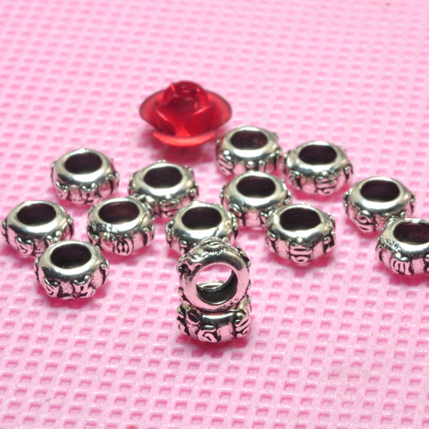 YesBeads 925 sterling silver tibetan vintage donut spacers rondelle beads spacer jewelry fingings wholesale