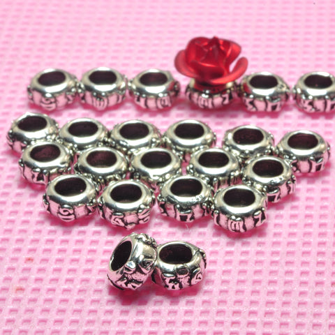 YesBeads 925 sterling silver tibetan vintage donut spacers rondelle beads spacer jewelry fingings wholesale
