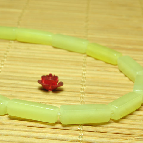 YesBeads Natural Lemon Jade smooth rectangle beads yellow gemstone wholesale 15"