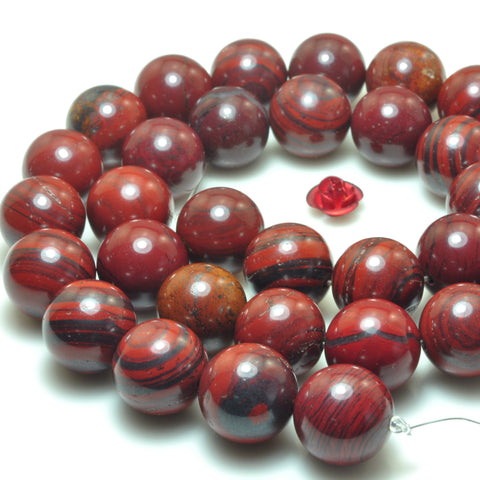YesBeads Natural Red Jasper smooth round loose beads gemstone wholesale jewelry making 15"