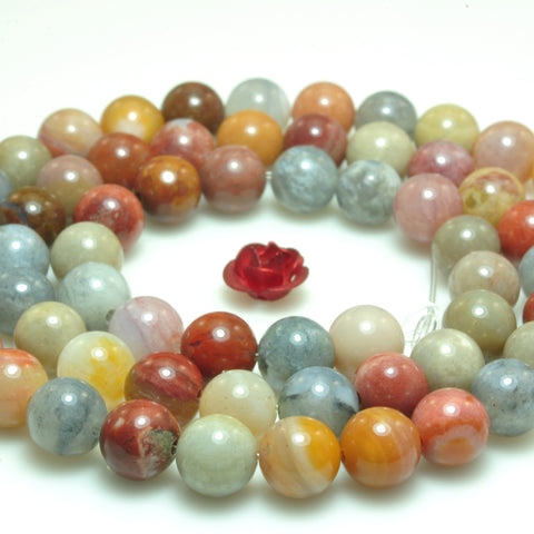 YesBeads natural rainbow mix Opal smooth round loose beads wholesale gemstone jewelry 6mm 15"
