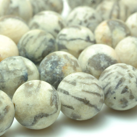 YesBeads Natural Feldspar gemstone matte round beads wholesale jewelry 15"