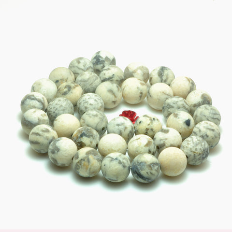 YesBeads Natural Feldspar gemstone matte round beads wholesale jewelry 15"