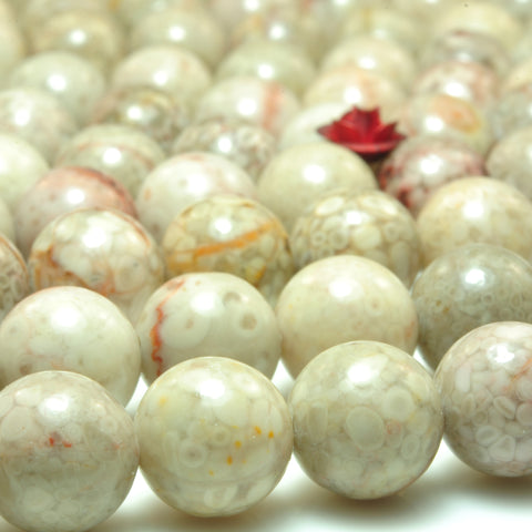 YesBeads natural Maifanite Fossil Jasper smooth round loose beads wholesale gemstone 10mm