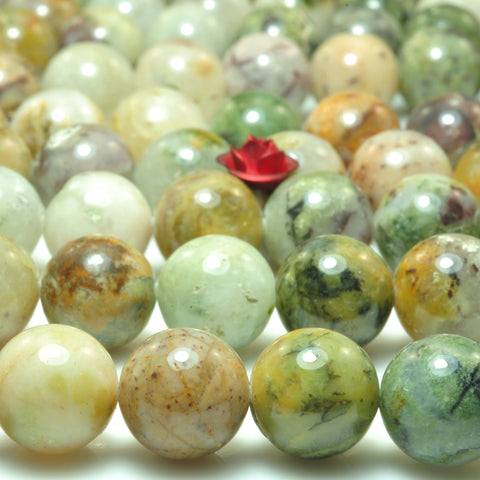 YesBeads natural Chinese Jade smooth round loose beads wholesale gemstone jewelry 15"