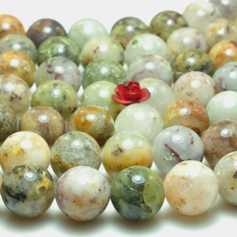 YesBeads natural Chinese Jade smooth round loose beads wholesale gemstone jewelry 15"