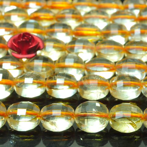 Natural Citrine micro faceted coin loose beads yellow crystal wholesale gemstone jewelry making bracelet necklace diy