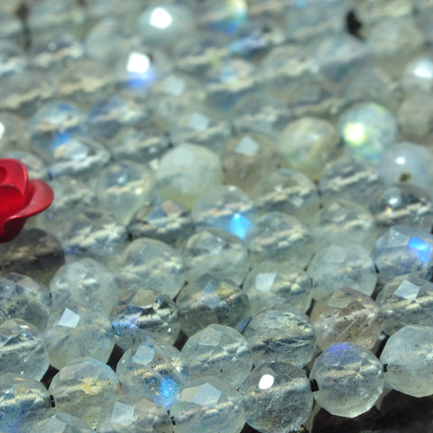 Natural Labradorite gemstone faceted round loose beads wholesale gemstone jewelry making bracelet design 15"