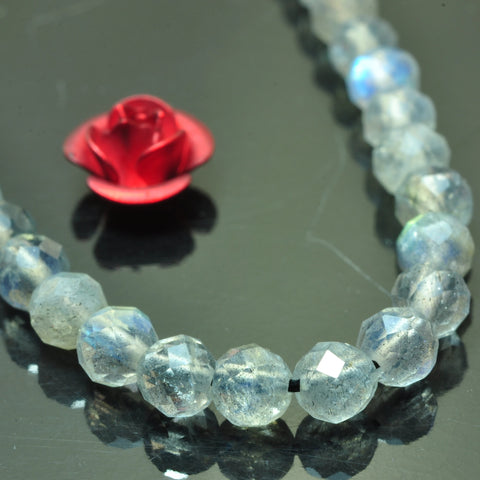 Natural Labradorite gemstone faceted round loose beads wholesale gemstone jewelry making bracelet design 15"