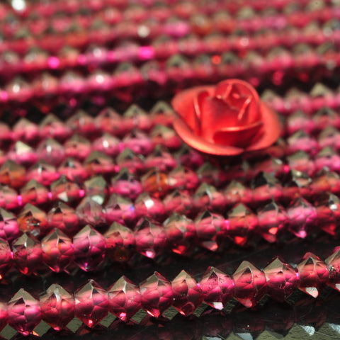 Natural red Garnet gemstone faceted disc rondelle beads wholesale gemstone jewerly making bracelet necklace diy