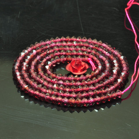 Natural red Garnet gemstone faceted disc rondelle beads wholesale gemstone jewerly making bracelet necklace diy