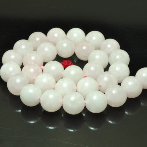 YesBeads Natural Rose Quartz smooth round loose beads wholesae gemstone jewelry making 15"