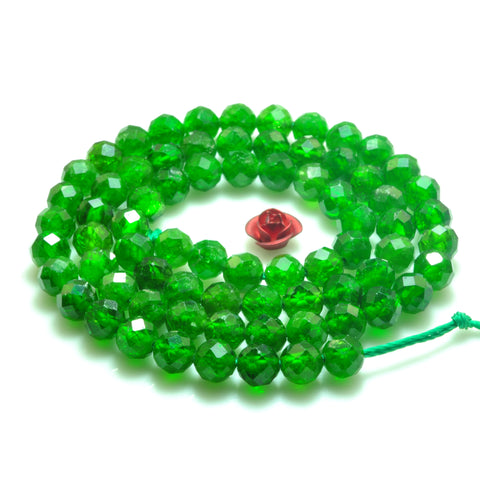 Natural green Chrome Diopside faceted round loose beads wholesale gemstone jewelry making bracelet necklace diy