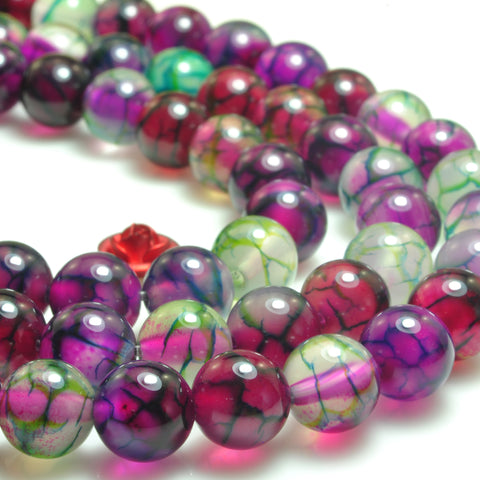 YesBeads Fire Agate smooth round beads gemstone wholesale jewelry 15"