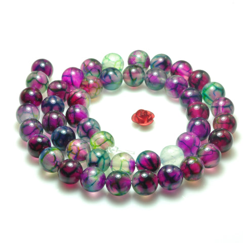 YesBeads Fire Agate smooth round beads gemstone wholesale jewelry 15"