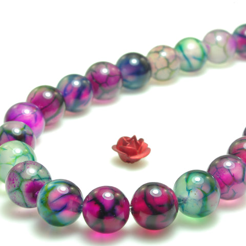 YesBeads Fire Agate smooth round beads gemstone wholesale jewelry 15"