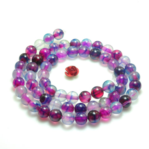 YesBeads Fire Agate smooth round beads gemstone wholesale jewelry 15"