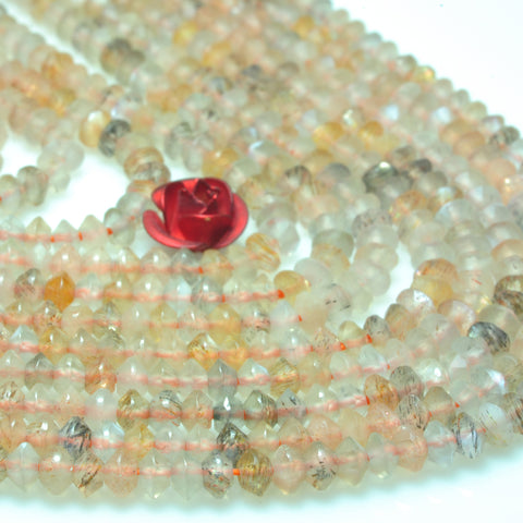 YesBeads natural rainbow moonstone gemstone faceted disc rondelle beads 2x3mm 15"