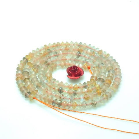 YesBeads natural rainbow moonstone gemstone faceted disc rondelle beads 2x3mm 15"