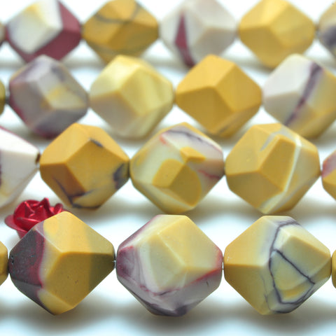 YesBeads Natural Mookaite gemstone star cut faceted nugget beads wholesale 15"