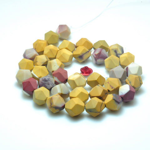 YesBeads Natural Mookaite gemstone star cut faceted nugget beads wholesale 15"