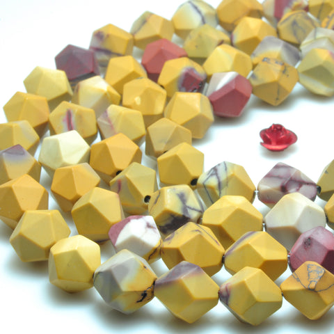 YesBeads Natural Mookaite gemstone star cut faceted nugget beads wholesale 15"